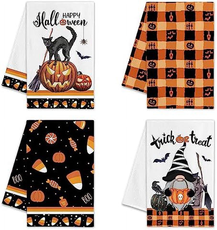 Hexagram Fall Kitchen Towels Set of 4Cute Fall Kitchen Dish Tea Towels