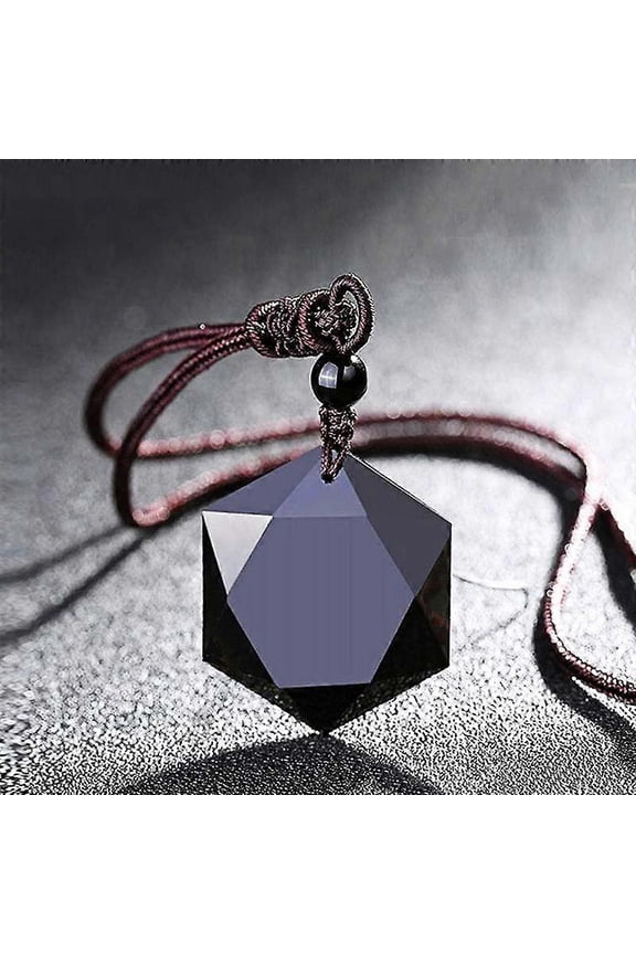 Hexagram Necklaces & Pendants Obsidian Star of RongDe Pendant Lucky Love Crystal Jewelry Star of Necklaces Gifts