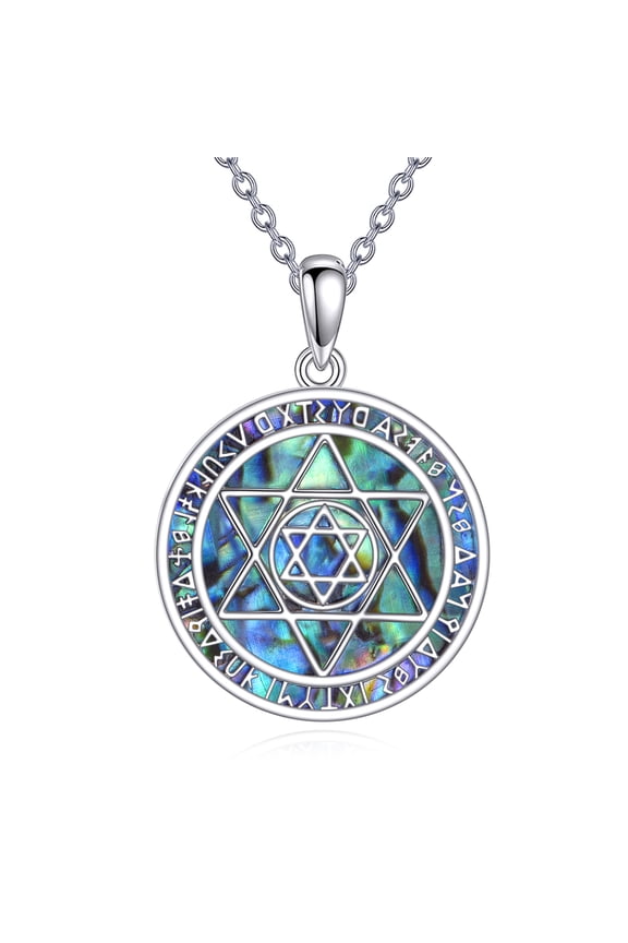 Hexagram Six Pointed Star Necklace S925 Sterling Silver Protection Amulet Talisman Pendant Jewelry Gifts for Men Women