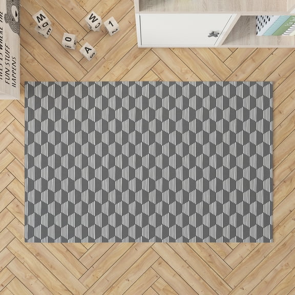 Hexaline Ivory Charcoal Kids Play Mat