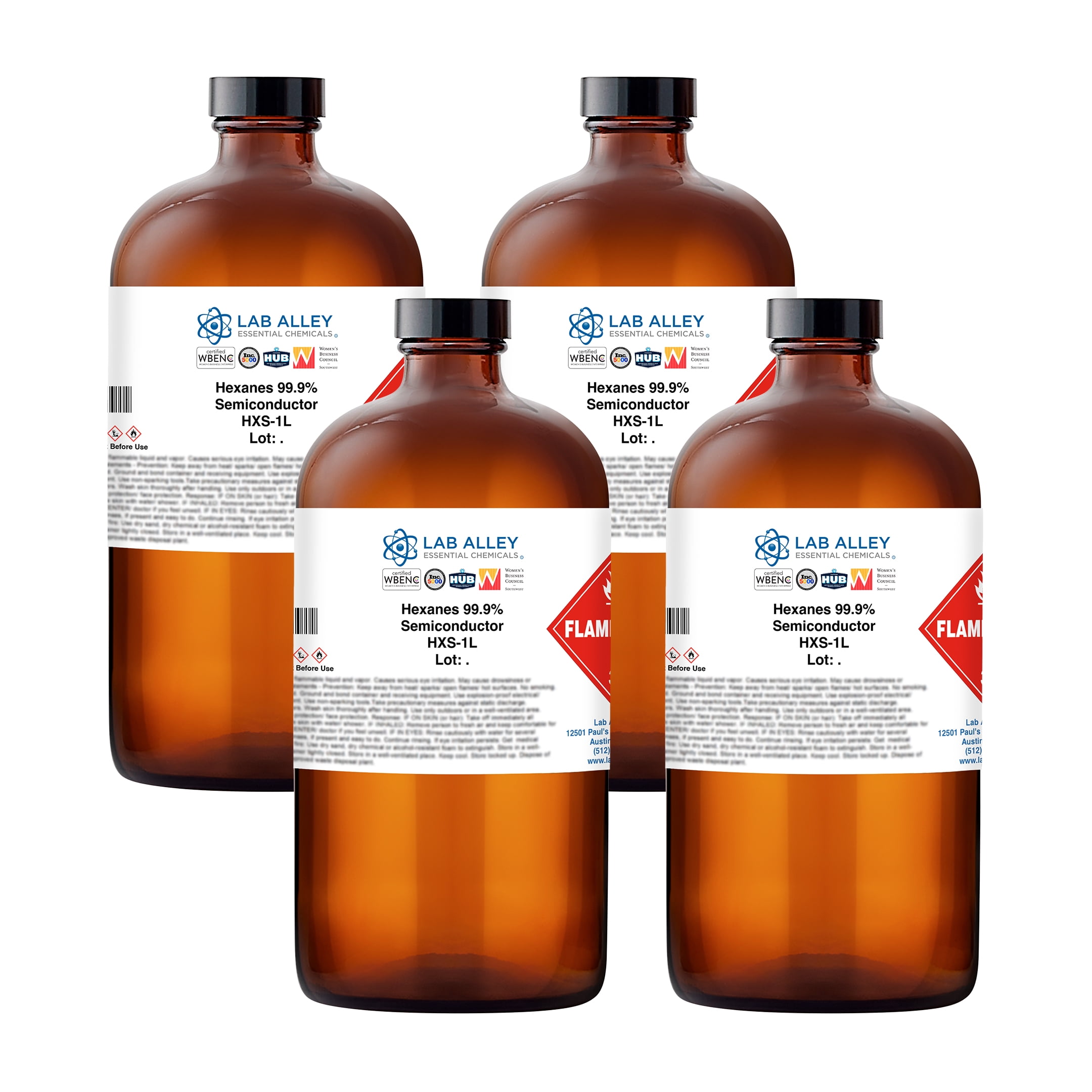 Lab Alley Hexanes Chemical Solvent, 99.9% Semiconductor/Electronic ...