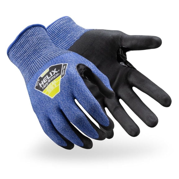 Hexarmor Helix 21 Gauge Hppe/steel High-Dexterity Work Gloves, Blue, Medium