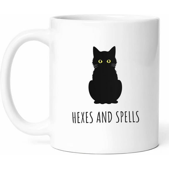Hexes And Spells Mug - Witch Coffee Cup - Funny Gift For Friends - Spellcasting Humor - Halloween Witch Mug - 11 oz Ceramic Mug For Halloween
