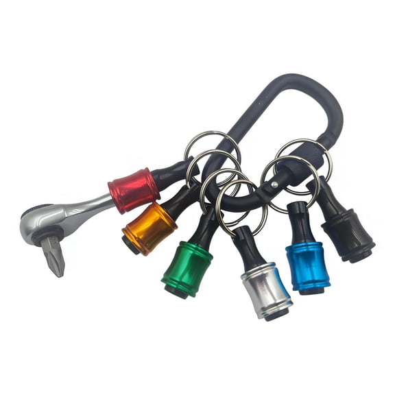 Hexes Shank Drill Bit Holders Keychain for Most Drill Bit Screwdriver Bits Holders Key Chain Ratcheting Wrench Keychain