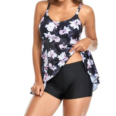 Hexplore Summer Women 2 Pieces Bathing Suit Print Swimsuit Set