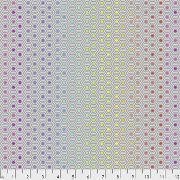 Hexy Rainbow Fabric - Dove
