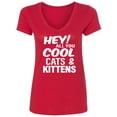 thumbnail image 1 of Hey! All you cool cats & kittens Womens V-Neck T-Shirt, 1 of 2
