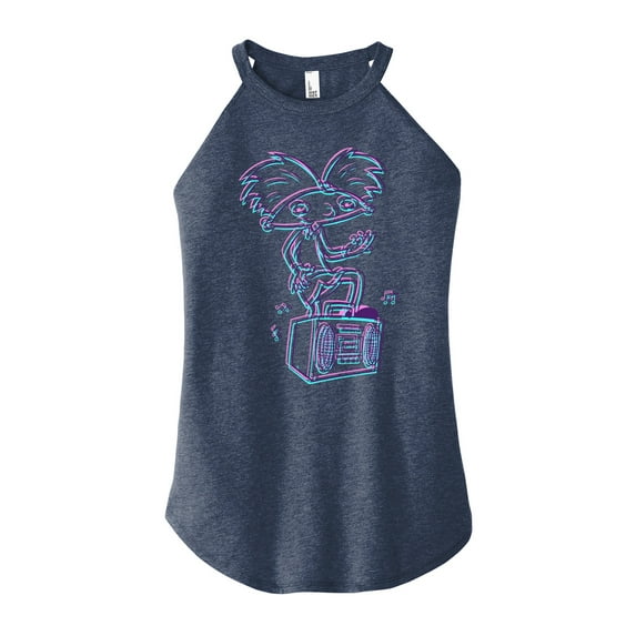 Hey Arnold! - 3D Arnold - Juniors High Neck Tank Top
