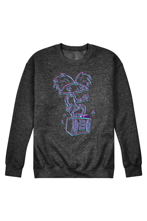! - 3D Arnold - Men's Crew Neck Fleece Pullover