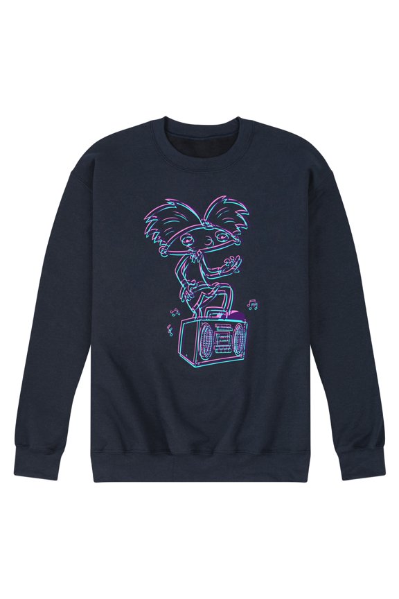 ! - 3D Arnold - Men's Crew Neck Fleece Pullover