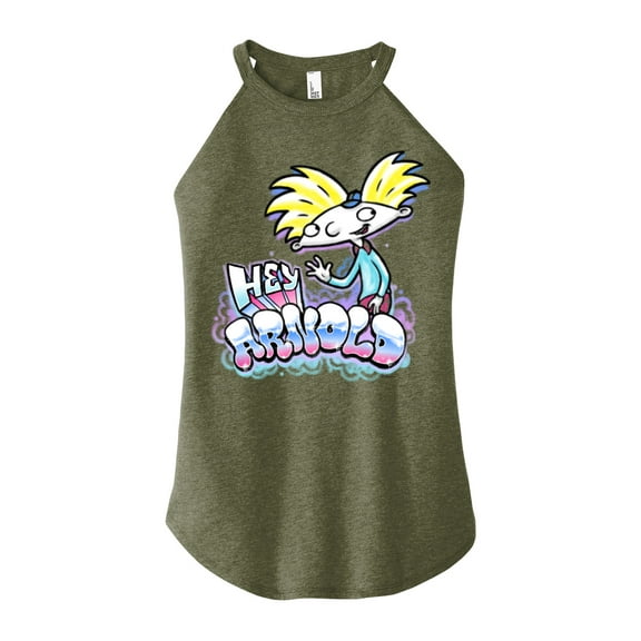Hey Arnold! - Airbrush Arnold - Juniors High Neck Tank Top