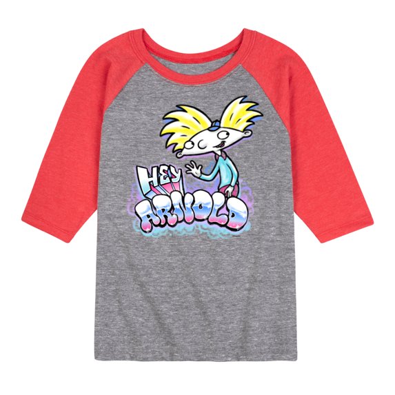 Hey Arnold! - Airbrush Arnold - Toddler And Youth Raglan Graphic T-Shirt