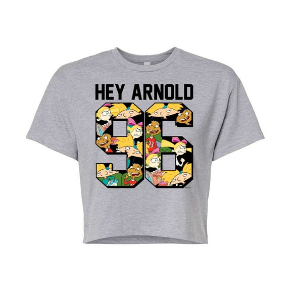 Hey Arnold! - Arnold 1996 - Juniors Cropped Cotton Blend T-Shirt