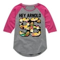 thumbnail image 1 of Hey Arnold! - Arnold 1996 - Toddler And Youth Girls Raglan Graphic T-Shirt, 1 of 4