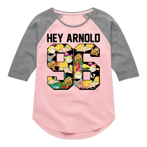 Hey Arnold! - Arnold 1996 - Toddler And Youth Girls Raglan Graphic T-Shirt