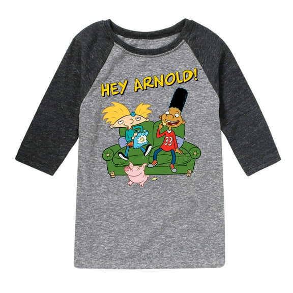 Hey Arnold! - Arnold, Gerald and Abner - Toddler And Youth Raglan Graphic T-Shirt