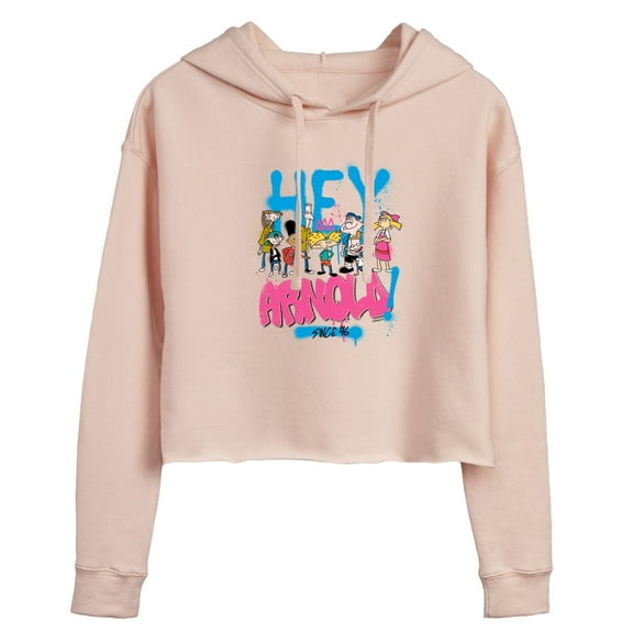 Hey Arnold! - Arnold Spray Paint 96 - Juniors Cropped Pullover Hoodie