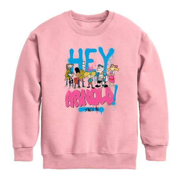 Hey Arnold! - Arnold Spray Paint 96 - Toddler And Youth Crewneck Fleece Sweatshirt