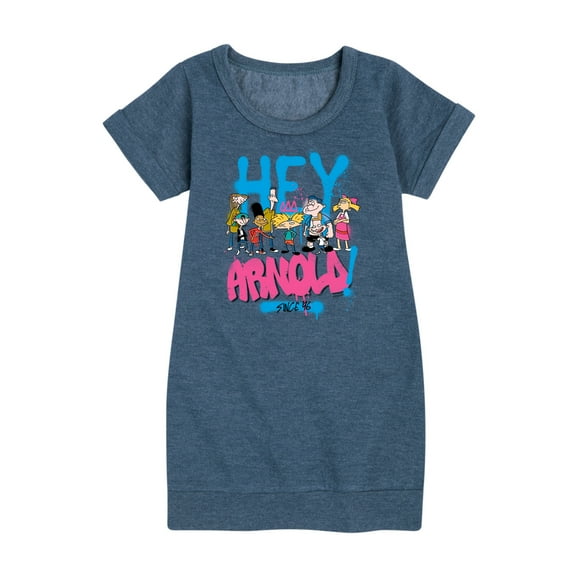 Hey Arnold! - Arnold Spray Paint 96 - Toddler And Youth Girls Fleece Dress