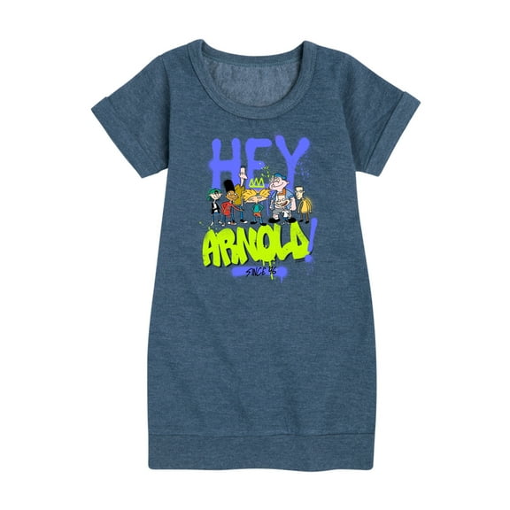 Hey Arnold! - Arnold Spray Paint 96 - Toddler And Youth Girls Fleece Dress
