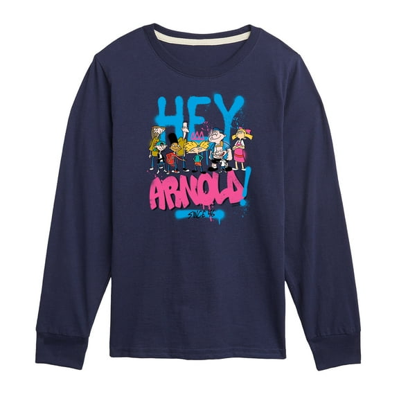 Hey Arnold! - Arnold Spray Paint 96 - Toddler And Youth Long Sleeve Graphic T-Shirt