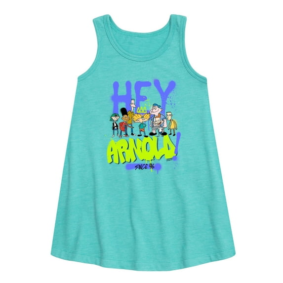 Hey Arnold! - Arnold Spray Paint 96 - Toddler and Youth Girls A-line Dress