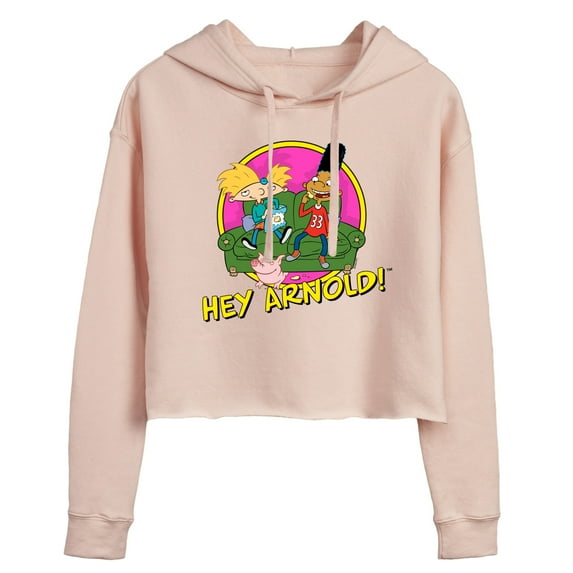 Hey Arnold! - Arnold and Friends - Juniors Cropped Pullover Hoodie
