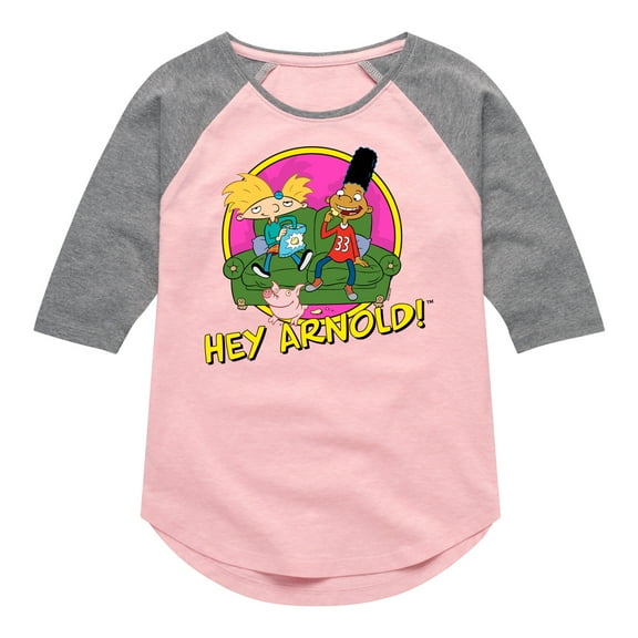 Hey Arnold! - Arnold and Friends - Toddler And Youth Girls Raglan Graphic T-Shirt