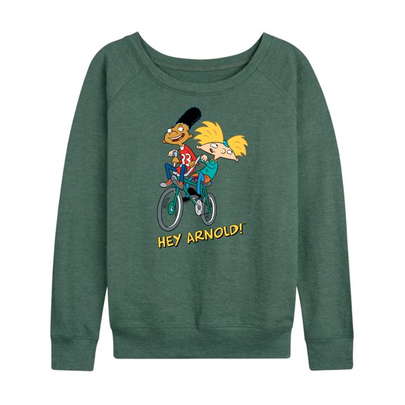 Hey Arnold! - Arnold and Gerald Bike - Women's Lightweight French Terry Long Sleeve Shirt
