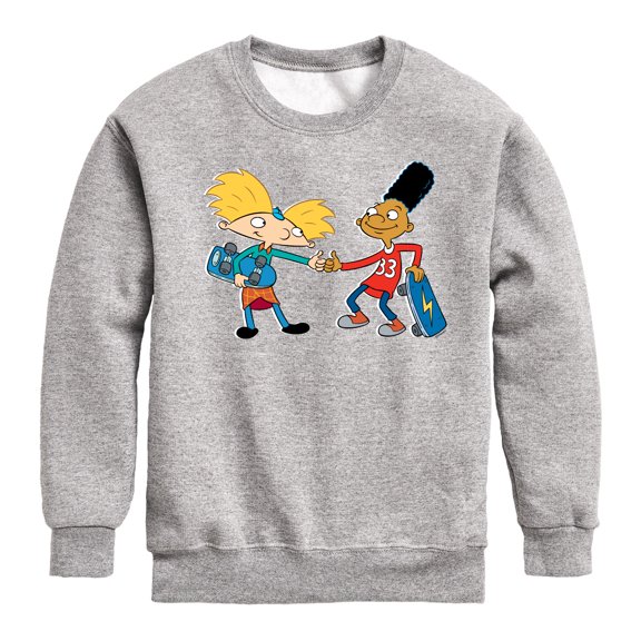 Hey Arnold! - Arnold and Gerald Skateboard - Toddler And Youth Crewneck Fleece Sweatshirt