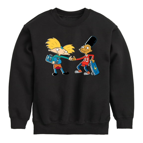 Hey Arnold! - Arnold and Gerald Skateboard - Toddler And Youth Crewneck Fleece Sweatshirt