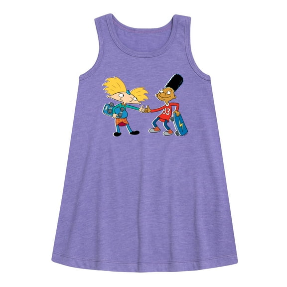 Hey Arnold! - Arnold and Gerald Skateboard - Toddler and Youth Girls A-line Dress