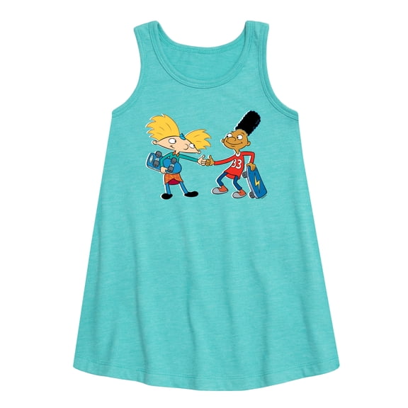 Hey Arnold! - Arnold and Gerald Skateboard - Toddler and Youth Girls A-line Dress