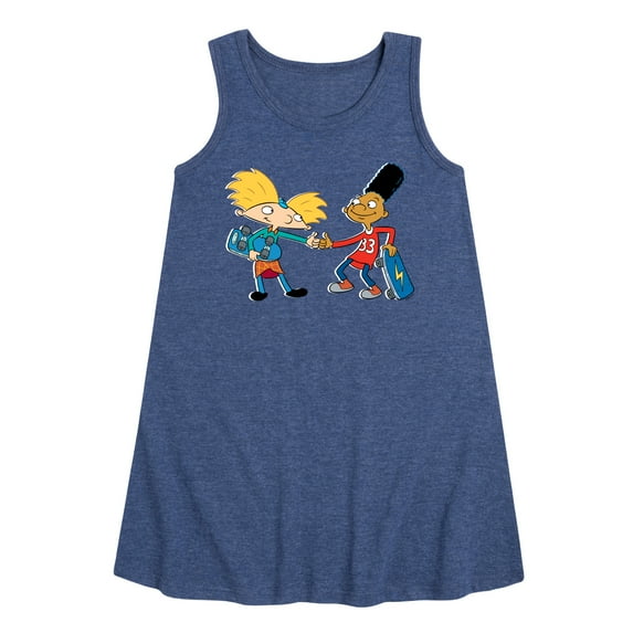 Hey Arnold! - Arnold and Gerald Skateboard - Toddler and Youth Girls A-line Dress