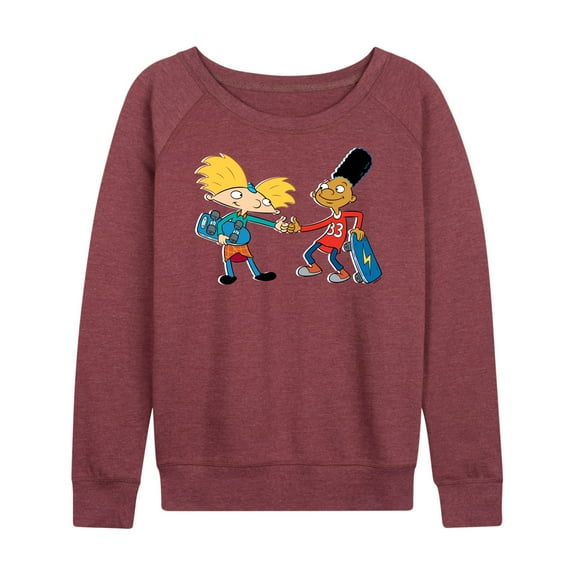 Hey Arnold! - Arnold and Gerald Skateboard - Women's Lightweight French Terry Long Sleeve Shirt