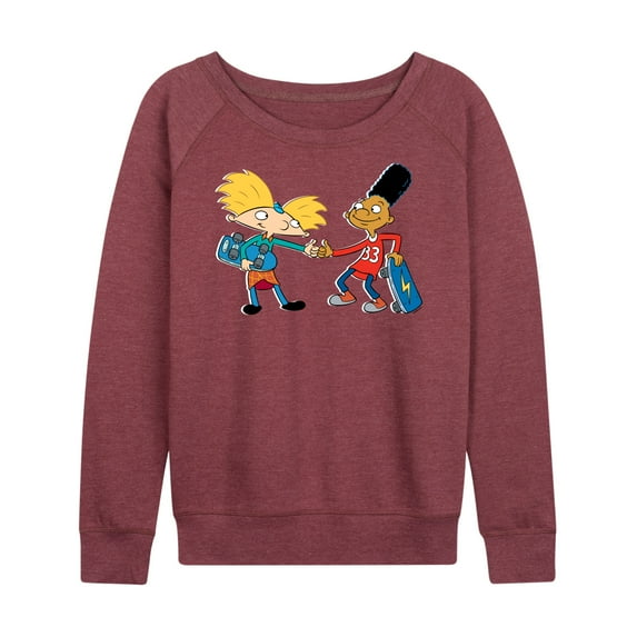 Hey Arnold! - Arnold and Gerald Skateboard - Women's Lightweight French Terry Long Sleeve Shirt