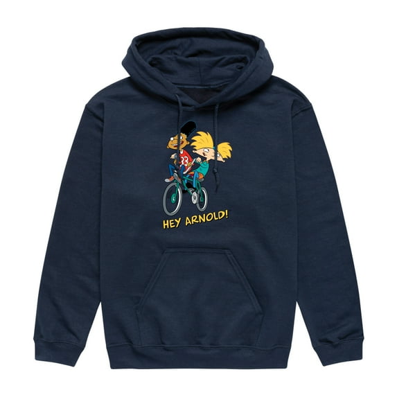Hey Arnold! - Arnold and Gerald on Bike - Men's Pullover Hooded Fleece Sweatshirt