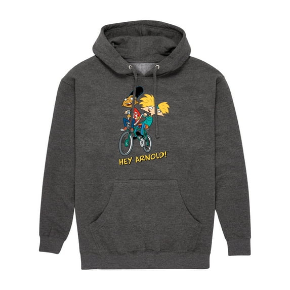 Hey Arnold! - Arnold and Gerald on Bike - Men's Pullover Hooded Fleece Sweatshirt