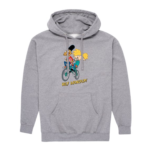 Hey Arnold! - Arnold and Gerald on Bike - Men's Pullover Hooded Fleece Sweatshirt