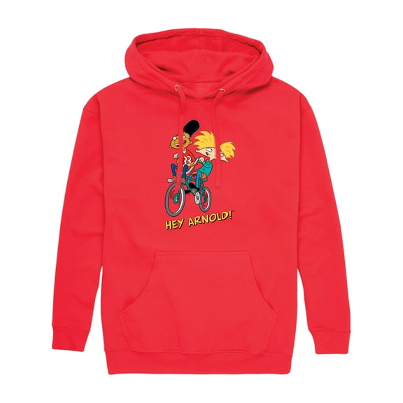 Hey Arnold! - Arnold and Gerald on Bike - Men's Pullover Hooded Fleece Sweatshirt