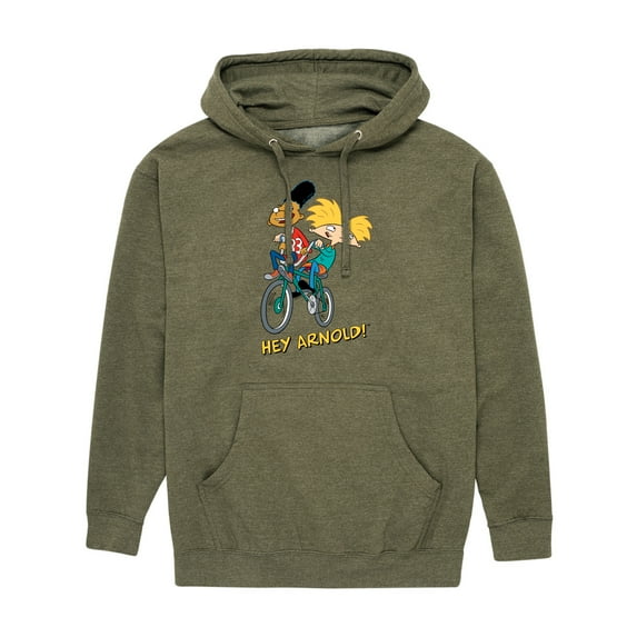 Hey Arnold! - Arnold and Gerald on Bike - Men's Pullover Hooded Fleece Sweatshirt
