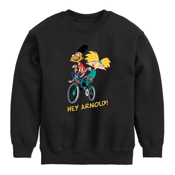 Hey Arnold! - Arnold and Gerald on Bike - Toddler And Youth Crewneck Fleece Sweatshirt