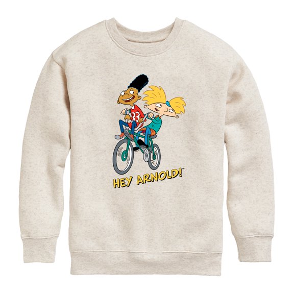 Hey Arnold! - Arnold and Gerald on Bike - Toddler And Youth Crewneck Fleece Sweatshirt