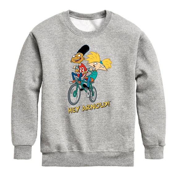 Hey Arnold! - Arnold and Gerald on Bike - Toddler And Youth Crewneck Fleece Sweatshirt