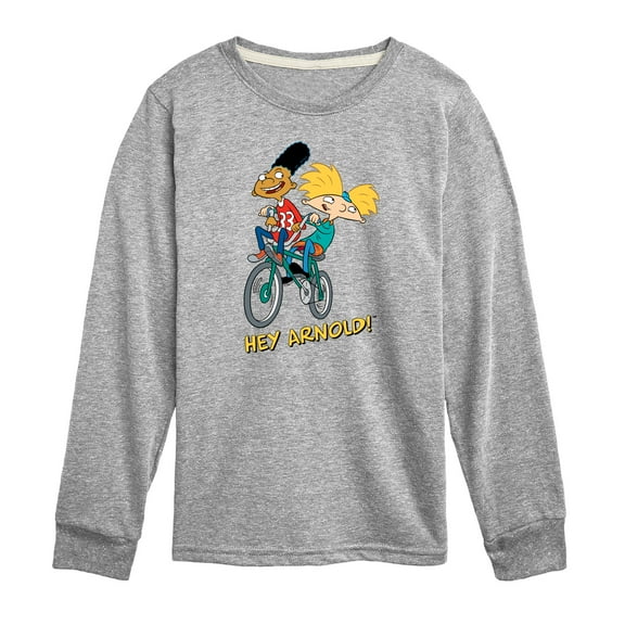 Hey Arnold! - Arnold and Gerald on Bike - Toddler And Youth Long Sleeve Graphic T-Shirt