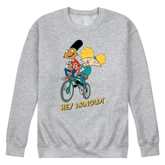 Hey Arnold! - Arnold and Gerald on Bikes - Men's Crew Neck Fleece Pullover