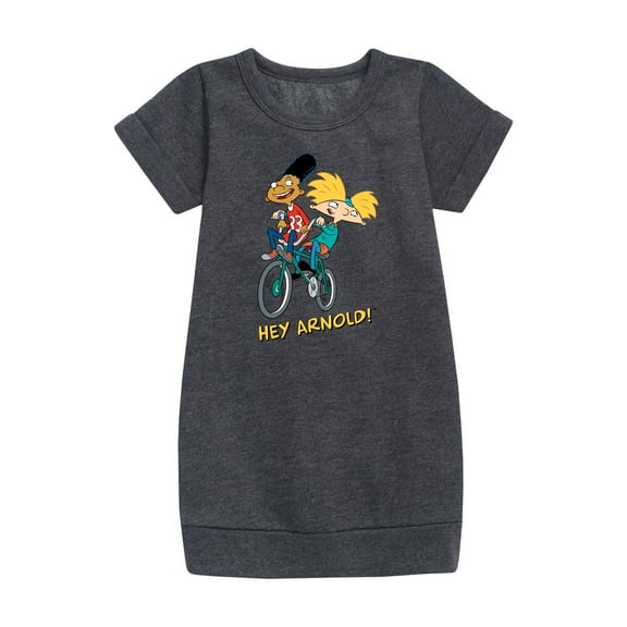 Hey Arnold! - Arnold and Gerold Bike - Toddler And Youth Girls Fleece Dress