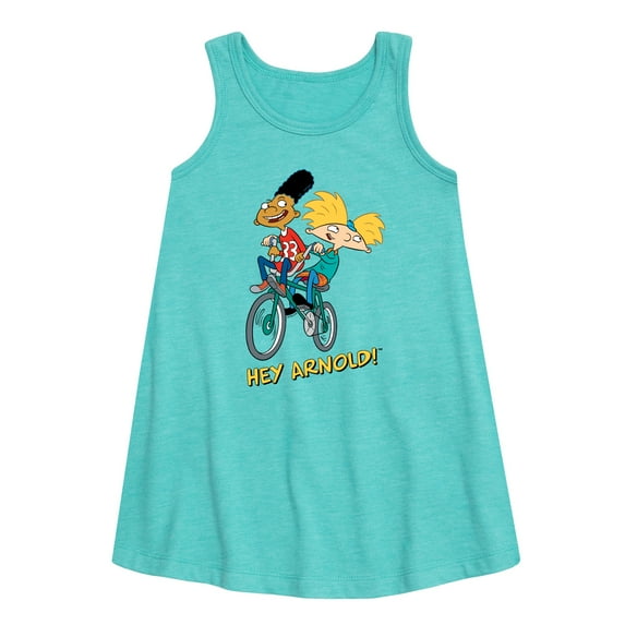 Hey Arnold! - Arnold and Gerold Bike - Toddler and Youth Girls A-line Dress