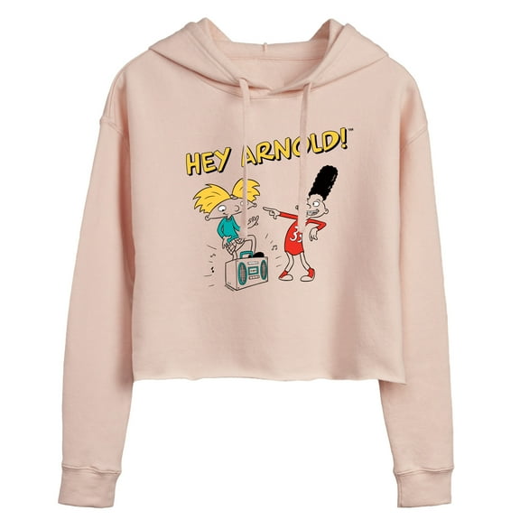 Hey Arnold! - Best Buds - Juniors Cropped Pullover Hoodie