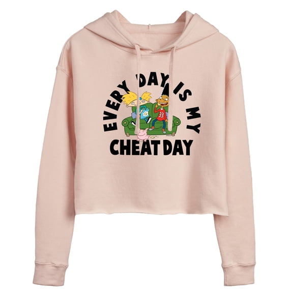 Hey Arnold! - Cheat Day - Juniors Cropped Pullover Hoodie